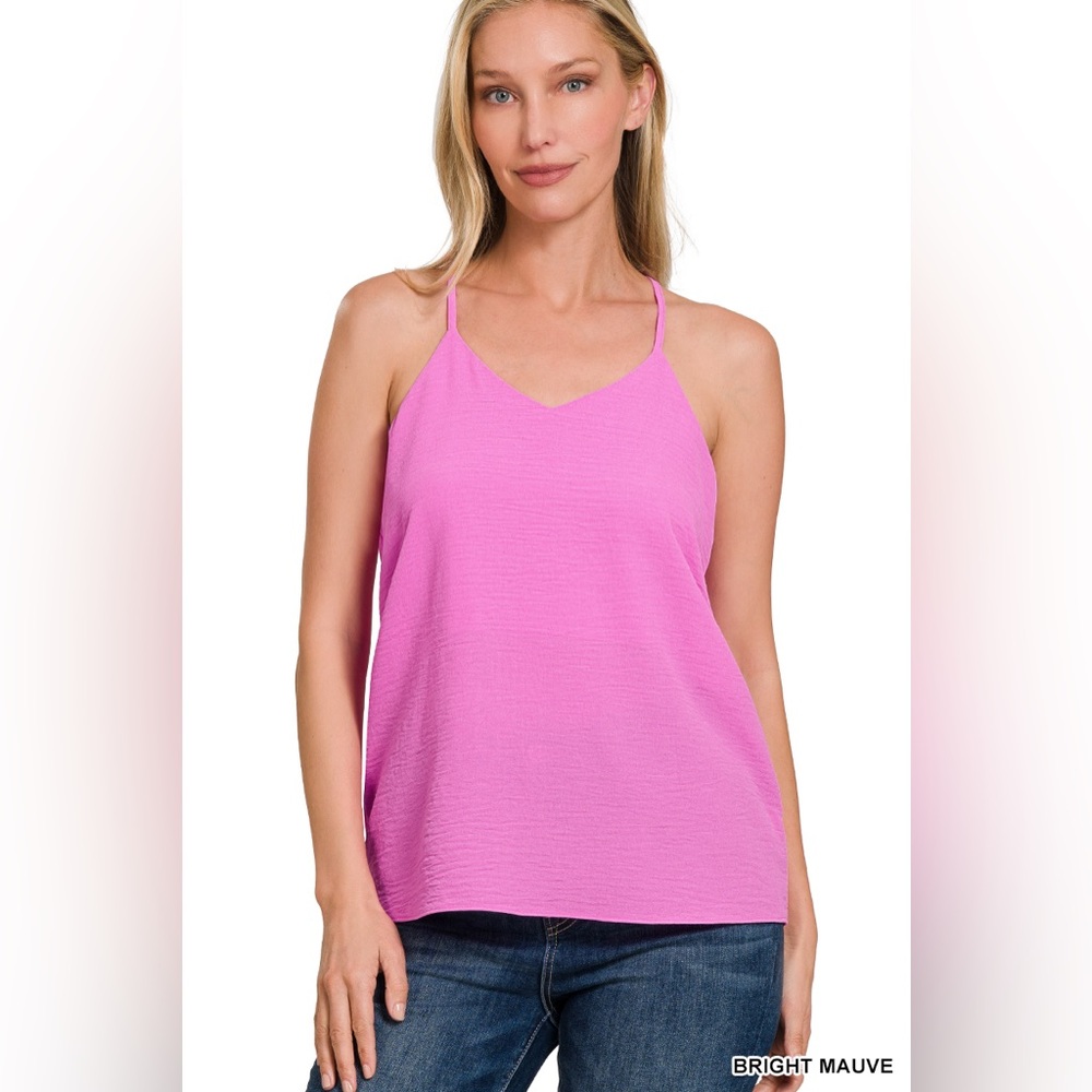 Zenana ADJUSTABLE STRAP V-NECK CAMI TOP